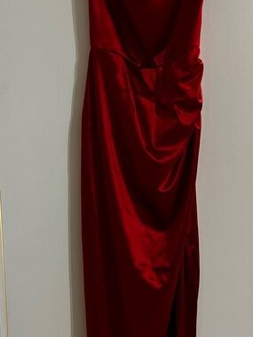 Forever 21 Red Satin midi Dress